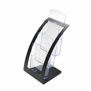 Porte brochures 1/3 A4 CONTEMPORARY NOIR de coté