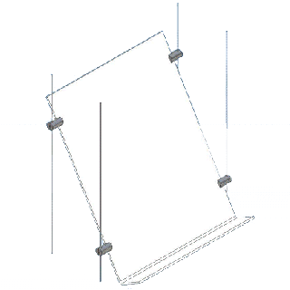 Porte brochure 1 x A4 incliné suspendu par câble