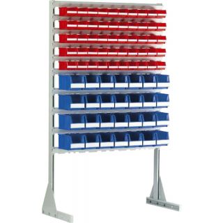 Rayonnage avec 50 bacs à bec 1 litre et 28 bacs à bec 3 litres Systembox