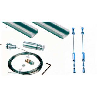 Kit de fixation suspendu par câble sol/plafond sur rail