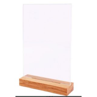 Porte visuel A4 vertical socle en bois