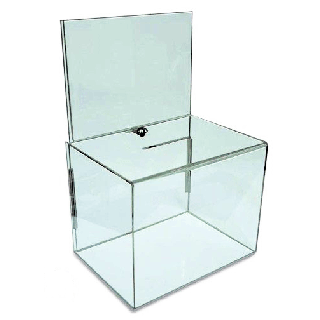 Urne plexiglas 25 avec porte visuel A4