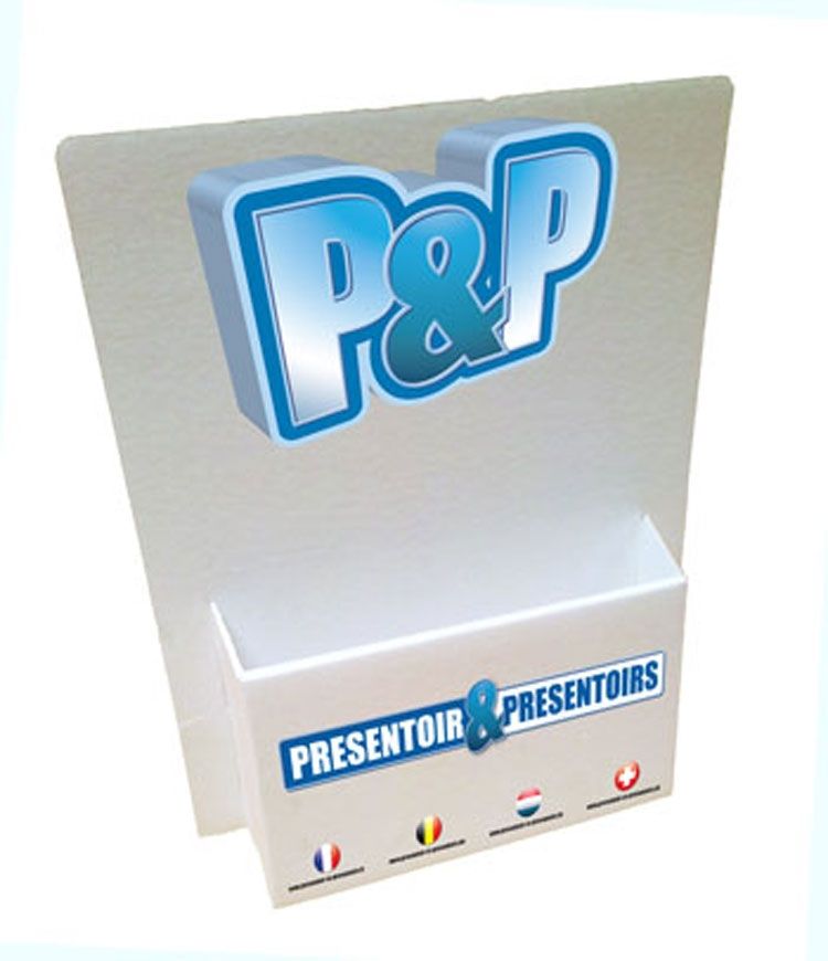 Exemple de présentoir A5 carton à personnaliser en ligne chez P&P