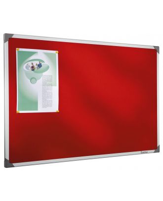 Tableau Post-it 90 x 120 cm cadre alu fond rouge