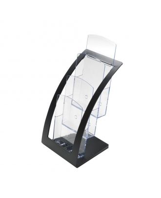 Porte brochures 1/3 A4 CONTEMPORARY NOIR de coté