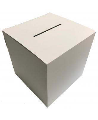 Urne carton blanche vierge 30 x 30 x 30 cm